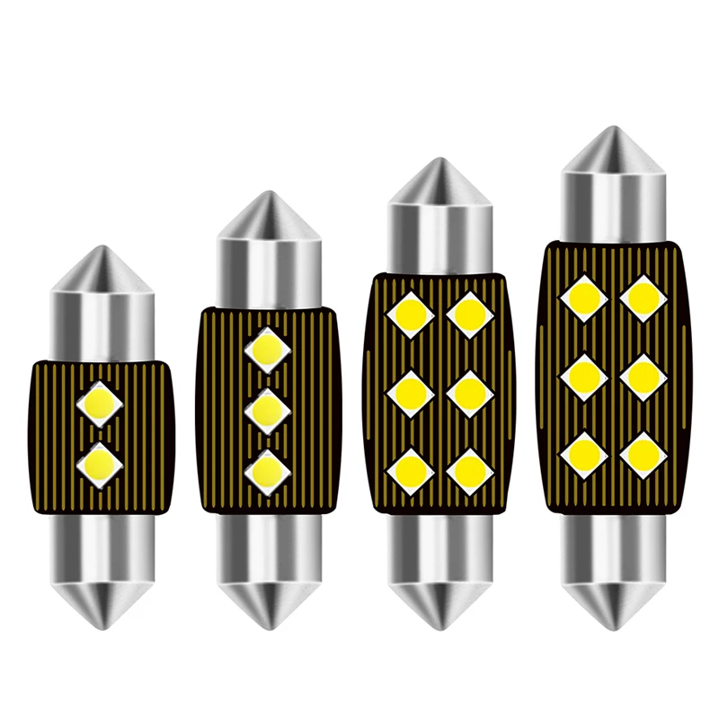 

100Pcs Festoon C5W led 31 36 39 41 mm C10W led bulb 3030 2 3 6SMD reading lamp car Interior Light White DC 12V