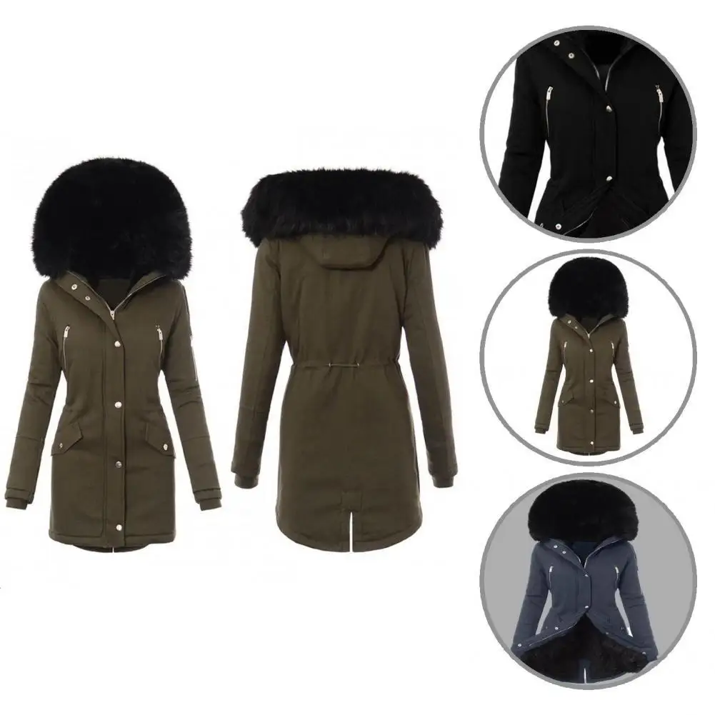 

Solid Color Fashion Button Autumn Coat Jacket Thermal Lady Coat Comfortable for Gift