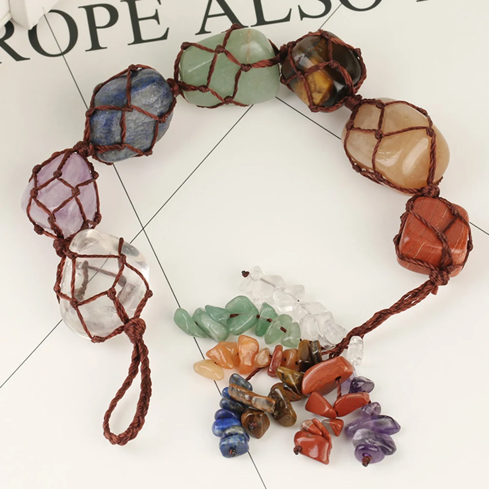 Высокое качество 7 чакра камень орнаментом кисточкой и медитации Подвесной