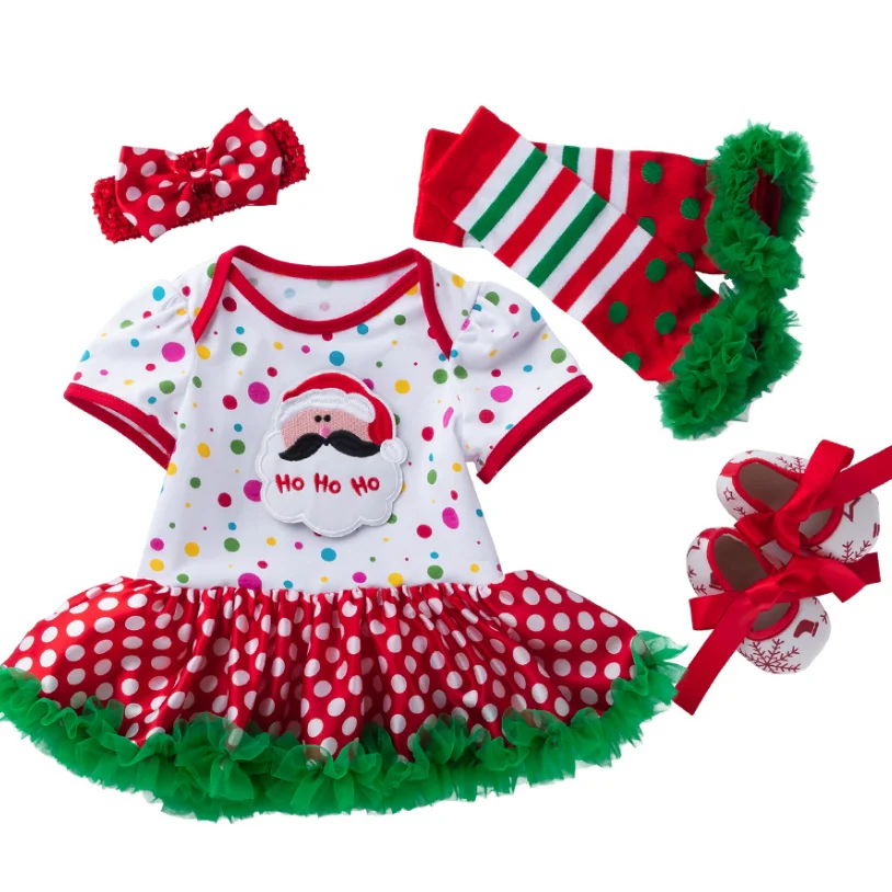 Детский Рождественский костюм платье для вечеринки комбинезон новорожденных