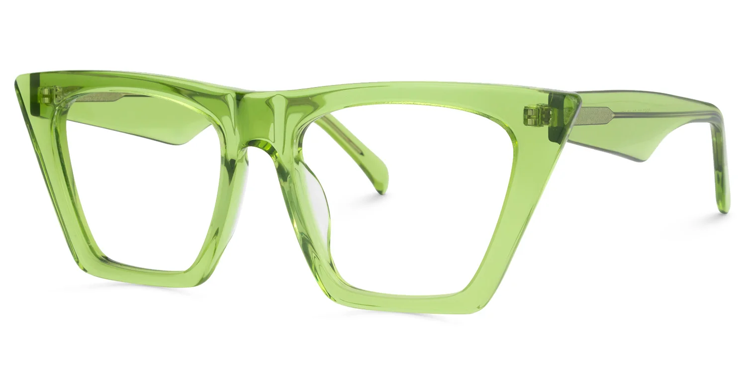 Zeelool Stylish Acetate Cat Eye Glasses Frame for Women with Non-prescription Clear Lens Cecile FP0662