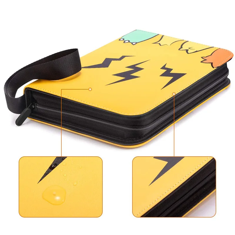 Caja de almacenamiento de tarjetas de Pok&eacute;mon, caja de almacenamiento de &aacute;lbum de juegos con juguetes coleccionables, regalo, 50 p&aacute;ginas interiores, Anime, 400 juego de Pokemon-3