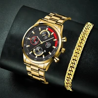 luxury mens watches stainless steel fashion calendar quartz men wrist watch male bracelet business luminous clock reloj hombre