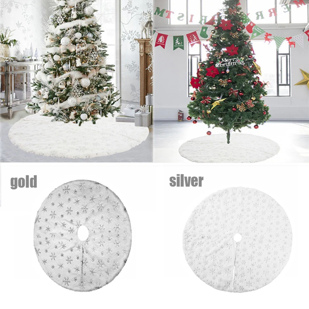 90/127 см новый дизайн белая плюшевая Снежинка сиквель елка юбка Рождественское