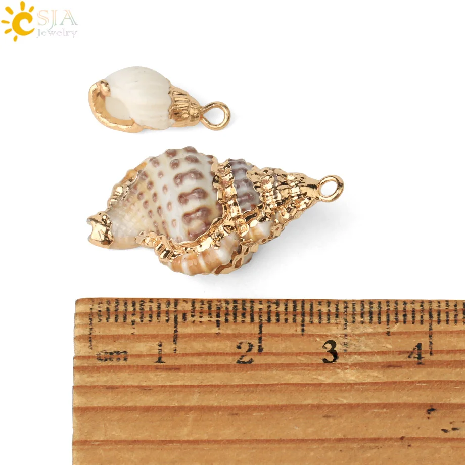 CSJA Natural Shell Charms for Jewelry Making Assorted Conch Cowrie Seashell Accessories DIY Bracelet Pendant Necklace Craft G443 | Украшения