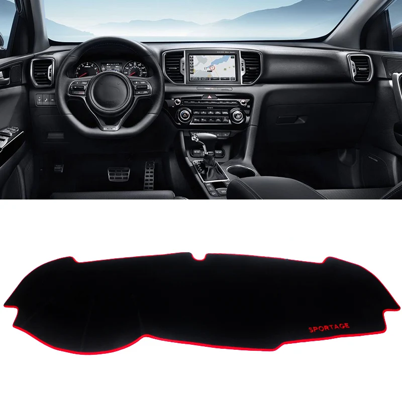 LHD Red side Для Kia Sportage 4 крышка приборной панели автомобиля Избегайте светильник Pad Инструмент крышка платформы коврик ковер отделка Аксессуары - Название цвета: LHD Red side