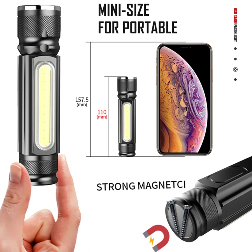 저렴한 높은 전원 Led 손전등 3000LM, 전술 손전등, 자석 손전등, 강력한 COB 조명, Linterna 테일 자석 작업 조명 구매 높은 전원 Led 손전등 3000LM, 전술 손전등, 자석 손전등, 강력한 COB 조명, Linterna 테일 자석 작업 조명