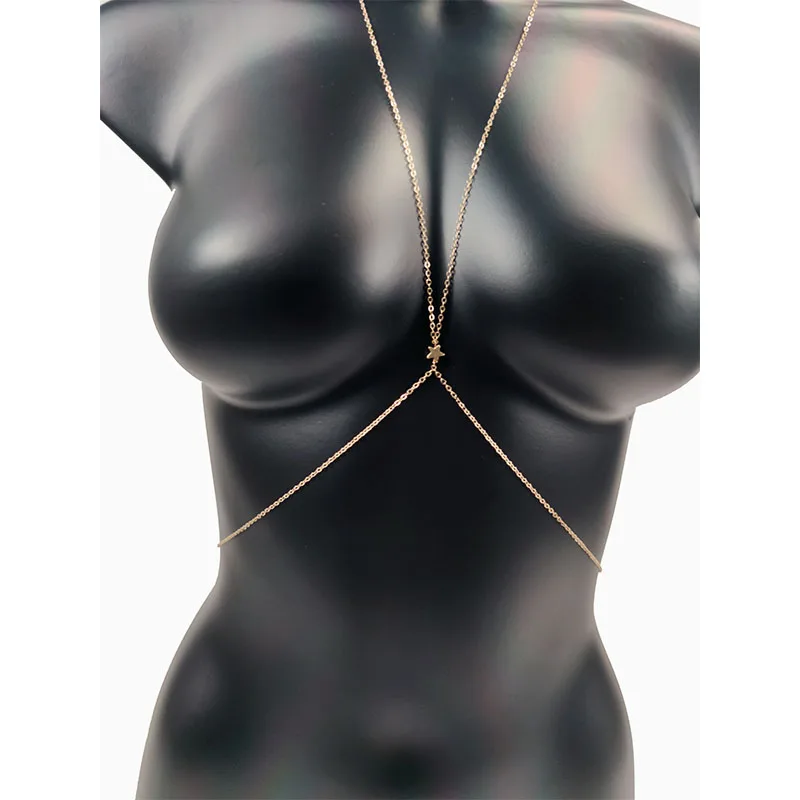 Цепочка на грудь женская простое сексуальное бикини цепочка для живота с