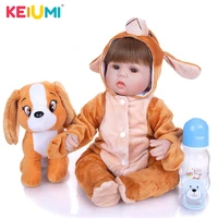 keiumi 17 inch lifelike reborn girl doll soft silicone 42 cm cotton body realistic baby toy ethnic doll for kids birthday gifts