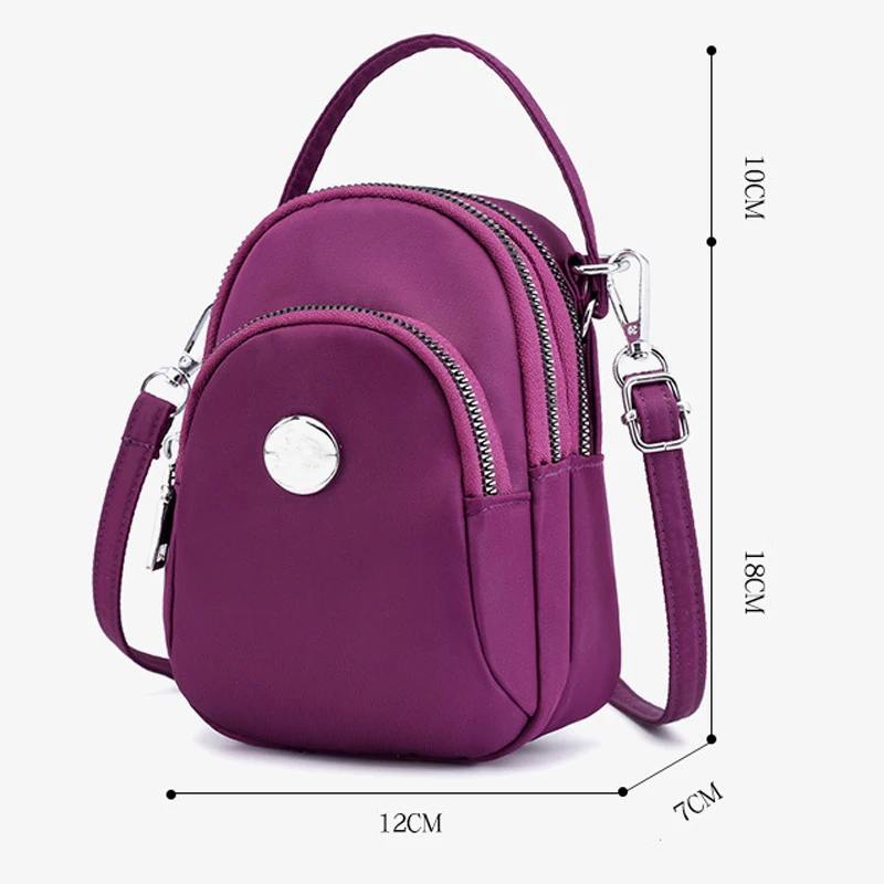 Трехслойная модная мобильный телефон сумка на молнии маленькая плечо для женщин