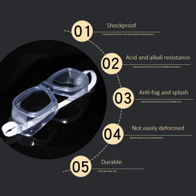 

1PC Clear Anti-Fog Safety Goggles Eye Chemical Face Anti-pollution Dust-proof And Splash-proof Glasses Personal Protection Tools