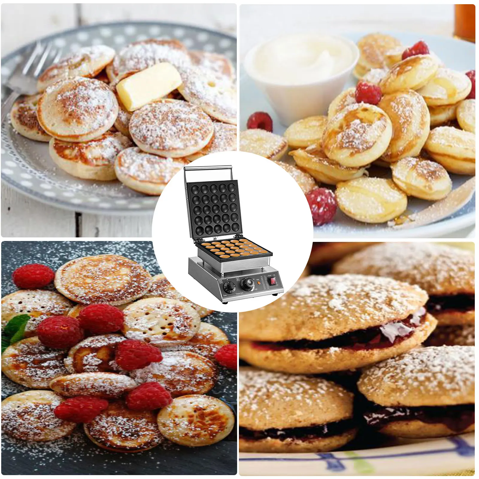 vevor commercial waffle maker 6pcs 25pcs square round shape pancakes sandwich cake oven baking machine kitchen cooking appliance free global shipping