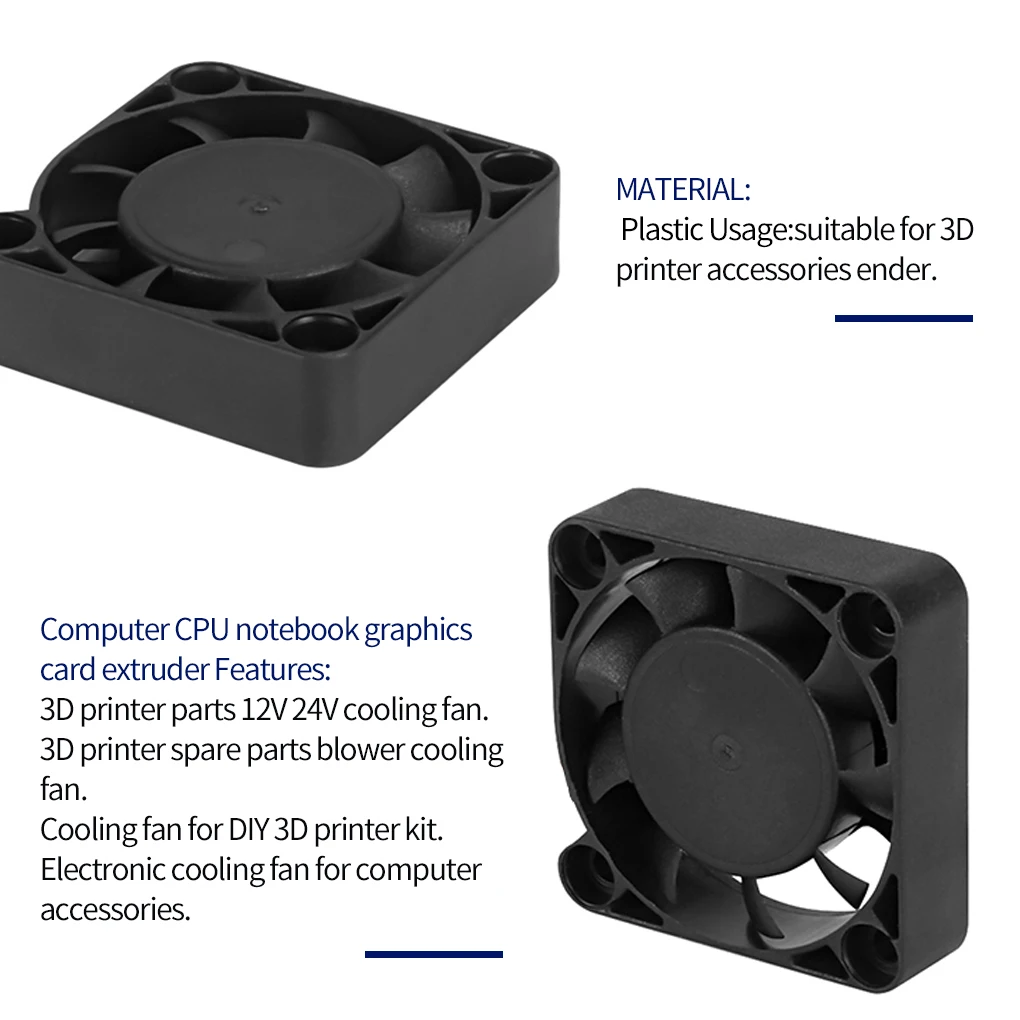 EZT3D Cooling Fan 3D Printer CPU Cooler Computer USB Plastic 2510 3010 4010 5010 6015 12V 24V 25x25x10 mm 40x40x10mm | Компьютеры и