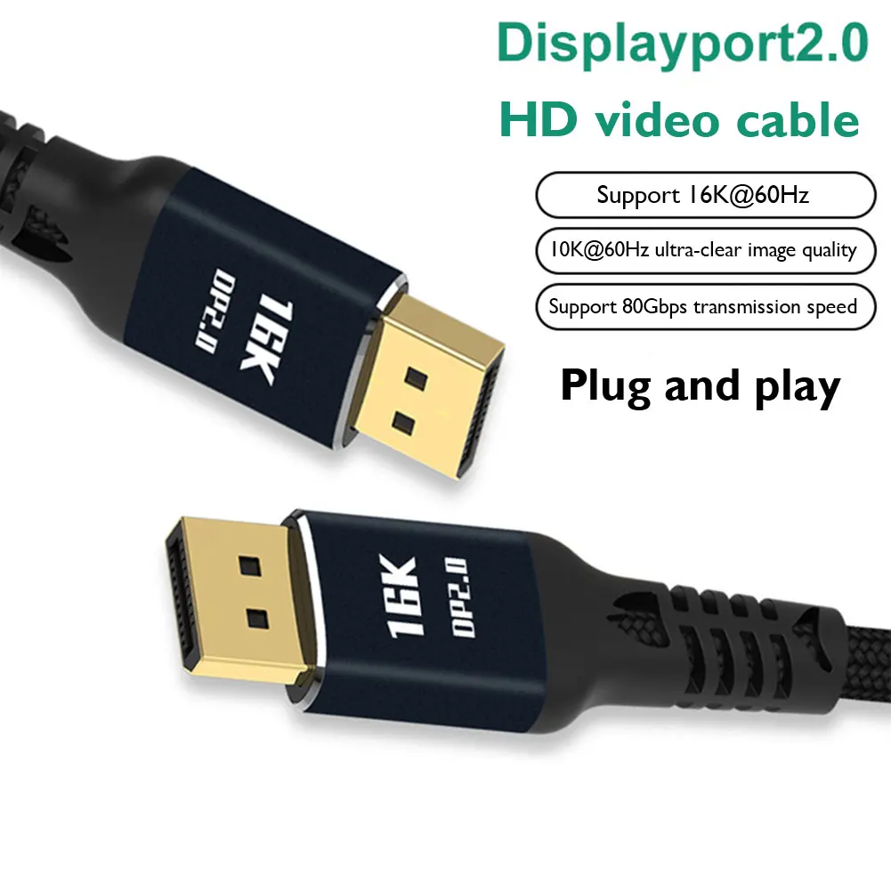 DisplayPort 2 0 кабель Папа папа 16к 60 Гц 10K HD DP плетеный шнур адаптер для проектора ПК
