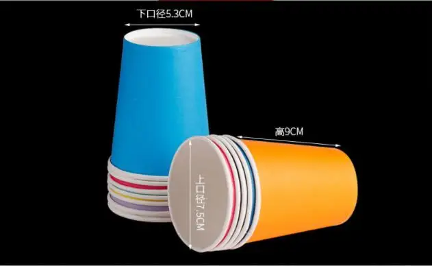 100/200 Φ 9 УНЦИЙ БУМАЖНЫЕ ЧАШКИ Одноразовая чашка для кофе чая молока питьевые