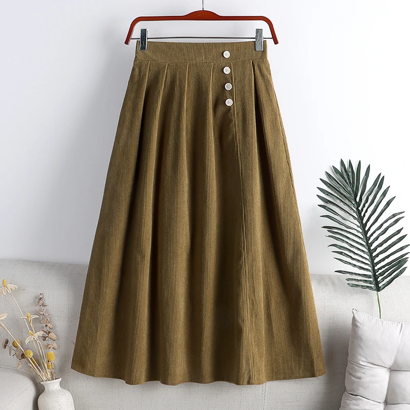 

Осень/Зима 2021, новая бархатная юбка с сердечником, однотонная тонкая юбка средней длины с высокой талией