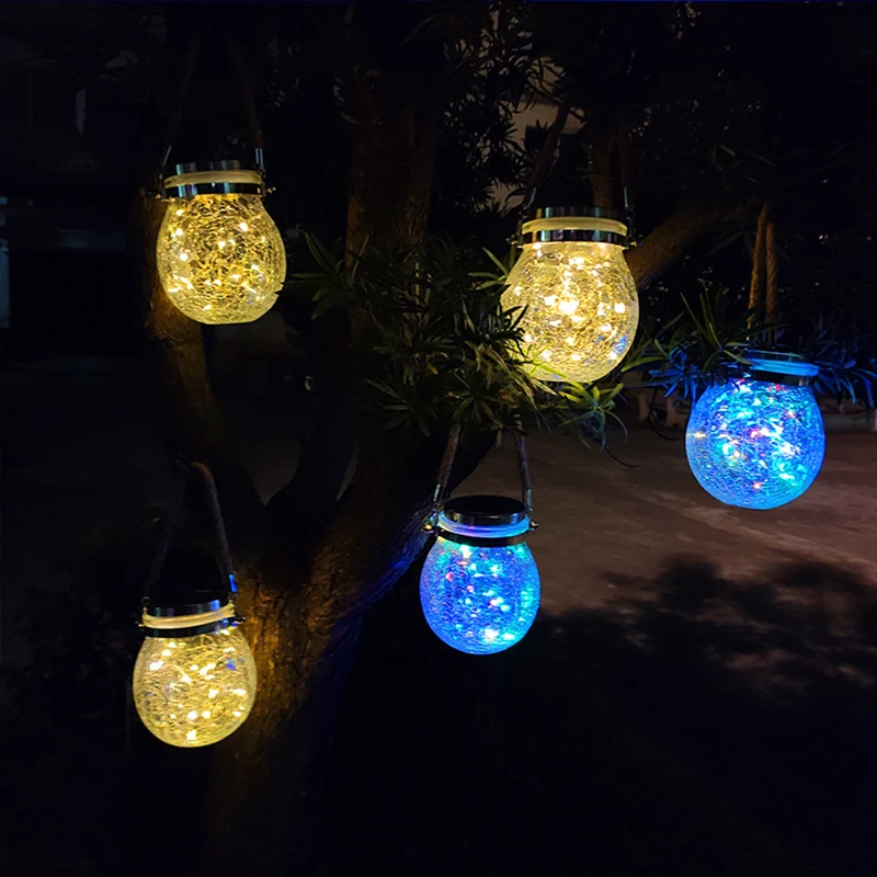 Светодиодный солнечный светильник для газона стеклянная люстра с трещинами