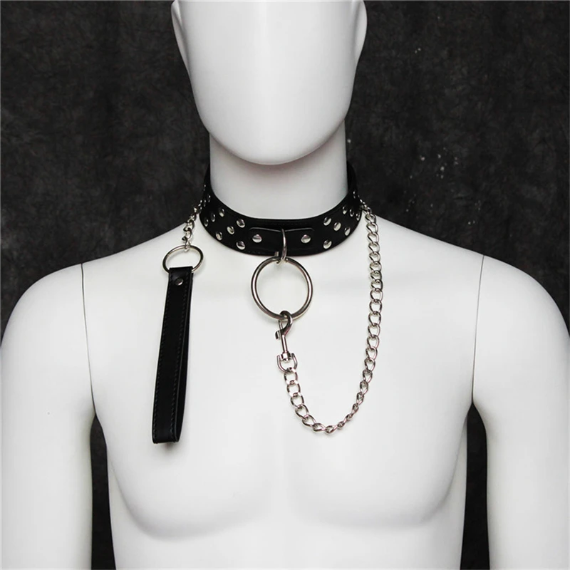 

Puppy Play Gay Toys Leather Collar with Leash Adult Games Fetish Dog Slave BDSM Bondage Collar Sex Restraint Neck Cuffs Sex Toys