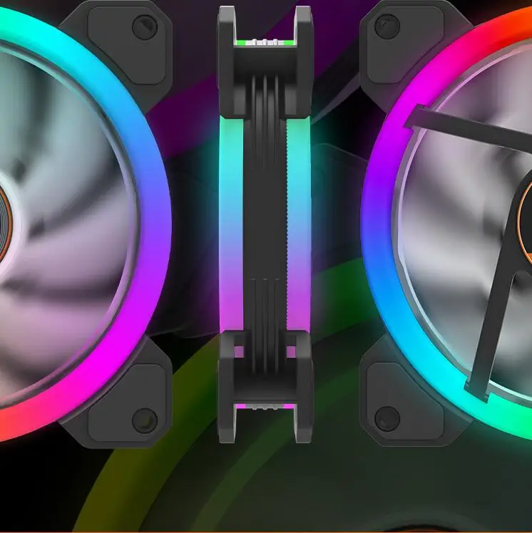 Aigo DR12 двойной RGB Aura Pc вентилятор 12 В 4 Pin 120 мм вентилятор охлаждения для компьютера бесшумный игровой чехол кулер вентилятор с контроллером am3 am4