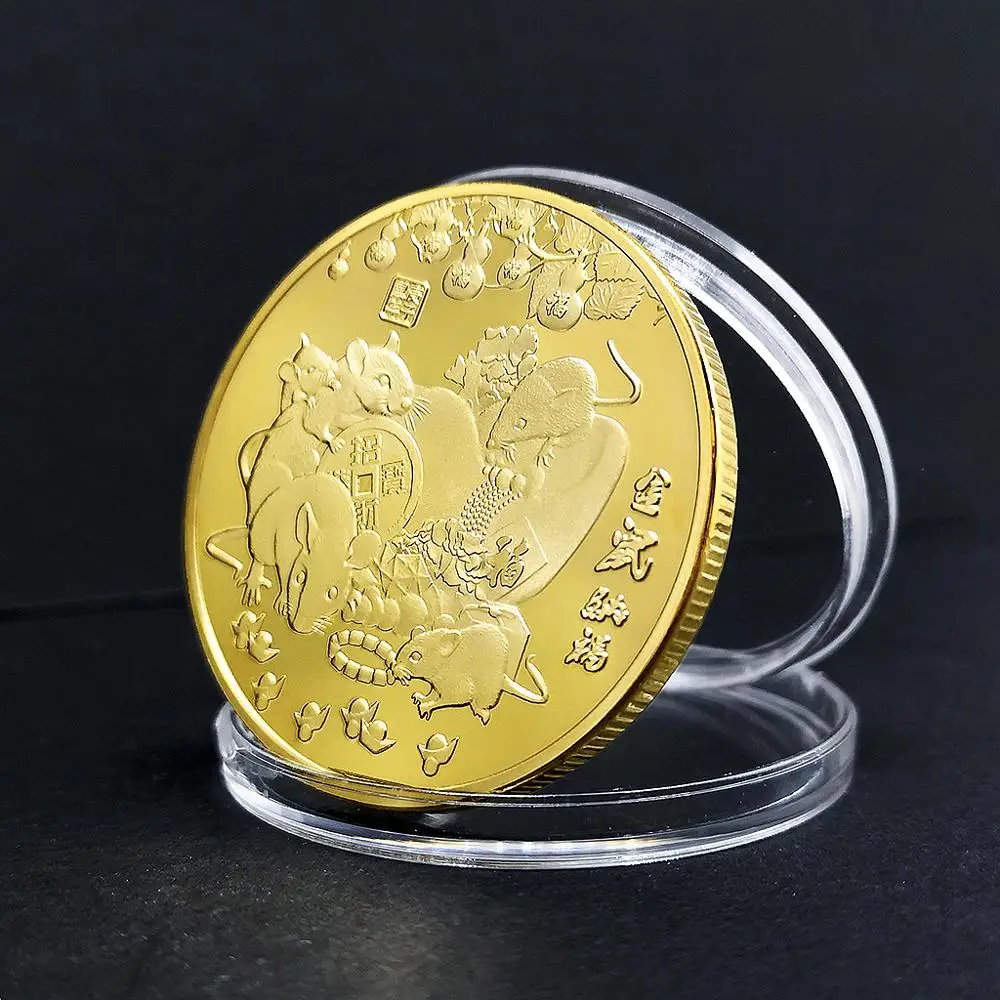 1oz 2020 года бело серые кисточки золотая монета китайского зодиака сувенир Non