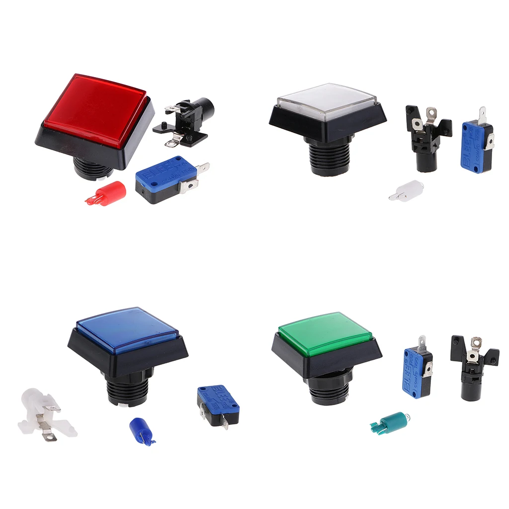 Rectangle Arcade Machine Game Button with led lamp illuminated | Спорт и развлечения