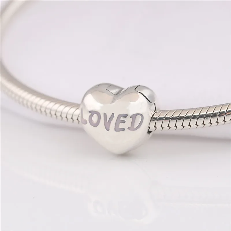 Стерлинговое серебро 925 пробы очаровательная эпоксидная подвеска в форме сердца