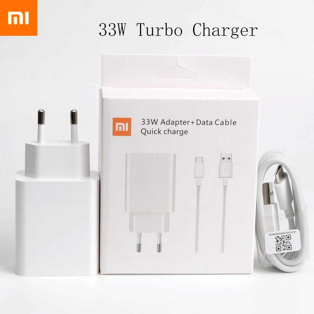 

Original Xiaomi 33W Fast Charger Turbo Charge EU QC 4.0 Adapter Redmi Note 9 Mi 9 9se 9T Note 10 K20 K30 Pro Charger
