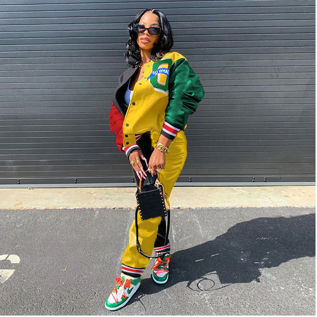 

Женский костюм-двойка Coffeehot, осенне-зимний спортивный костюм из куртки и брюк с принтом