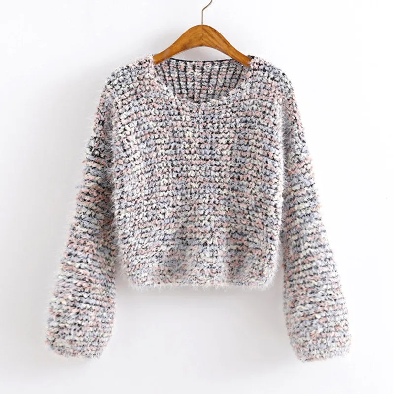 Женский трикотажный Укороченный джемпер Artguy вязаный пуловер с рукавами-бутонами