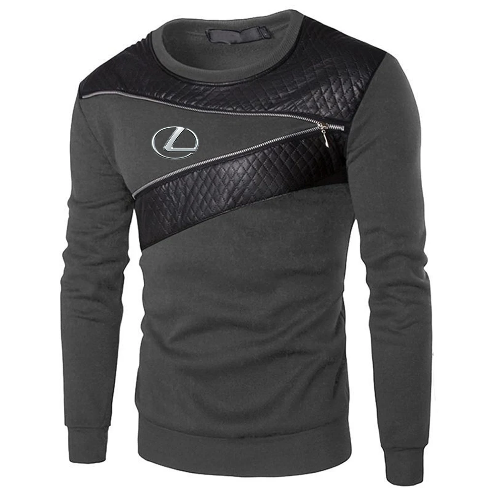 

2021 Lexus Spring and Autumn New Style Round Neck Splicing Fashion Wild Comfortable Leisure Hip-Hop Top