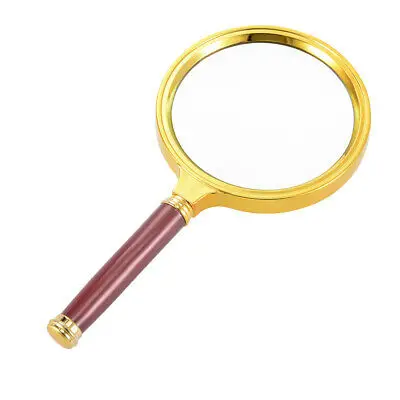 

75mm 4 X Handheld Magnifying Glass Lens Magnifier Gold Tone