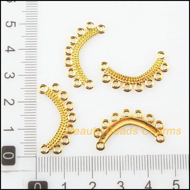40 Новый Шарм волны золотистого цвета Луна коннекторы Подвески DIY 13x26mm | Украшения
