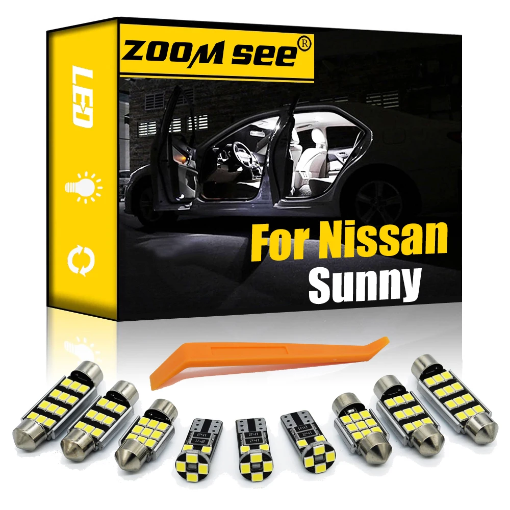 

9Pcs LED Interior Light Kit For Nissan Sunny New 2020 2021 2022 Dome Reading Trunk Light LED Bulb Canbus No Error