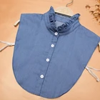 Женская рубашка, имитация воротника, джинсовый галстук, модный съемный воротник, ложный воротник, лацкан, блузка, топ, регулируемая одежда, F06 21, Прямая поставка