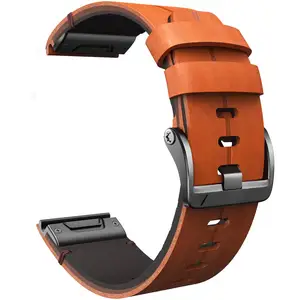 ANBEST 26mm Watchband for Fenix 5X/ Fenix 5X Plus Genuine Leather Strap 22mm for Fenix 6/Fenix 6 pro