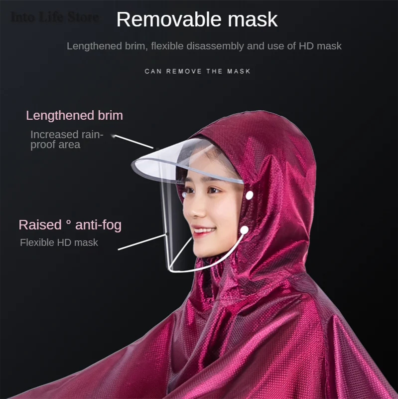 

Adult Long Raincoat Motorcycle Rain Poncho Thickened Electric Car Bicycle Plus Size Rain Coat Waterproof Suit Rainwear Hiking