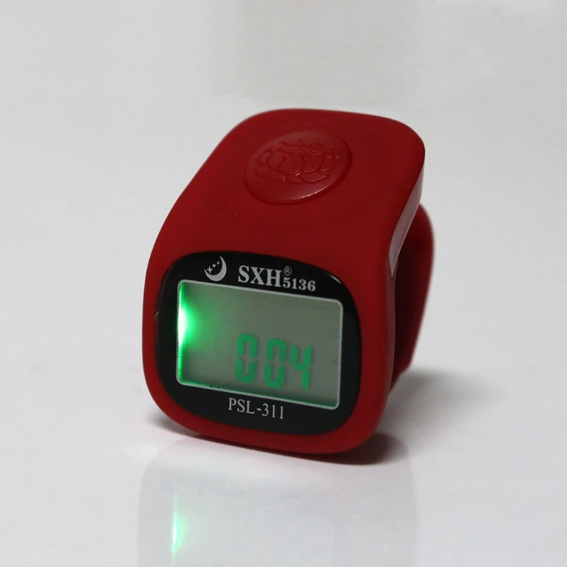 

6 Digital Finger Tally Counter 8 Channels with LED Backlight Time Chanting Prayer Silicone Ring Electronic Hand Counter HX6C