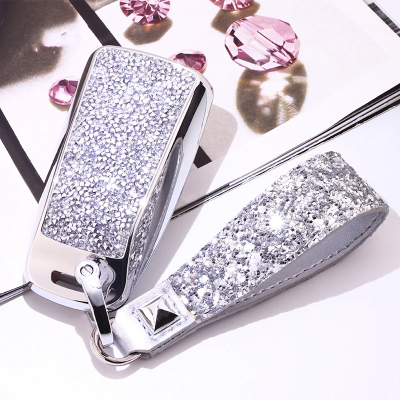 

Diamond Key Case for Audi new A4L TT Q7 new A5 Car Accessories Bling Girls Diamond Key chians car key case cover with diamonds