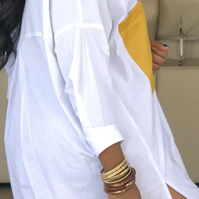 Повседневные женские длинные рубашки осень 2021 платье с длинным рукавом