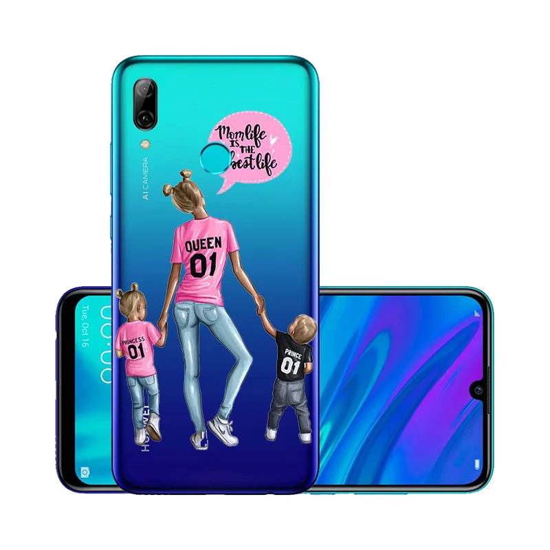 Super Mom Girl Baby Painted Soft Case For Huawei P8 P9 P10 P20 Lite Plus P30 2017 P Smart 2019 Z Mate 10 20 30 Pro Cover |