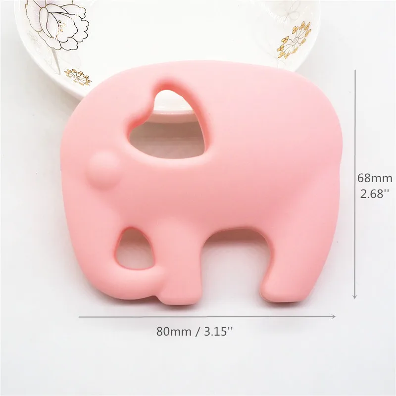 Chenkai-mordedor de elefante de silicona para beb&eacute;, chupete de beb&eacute;, chupete de dentici&oacute;n, chupete de enfermer&iacute;a, joyer&iacute;a sensorial, juguete de regalo, sin BPA, 2 uds.-1