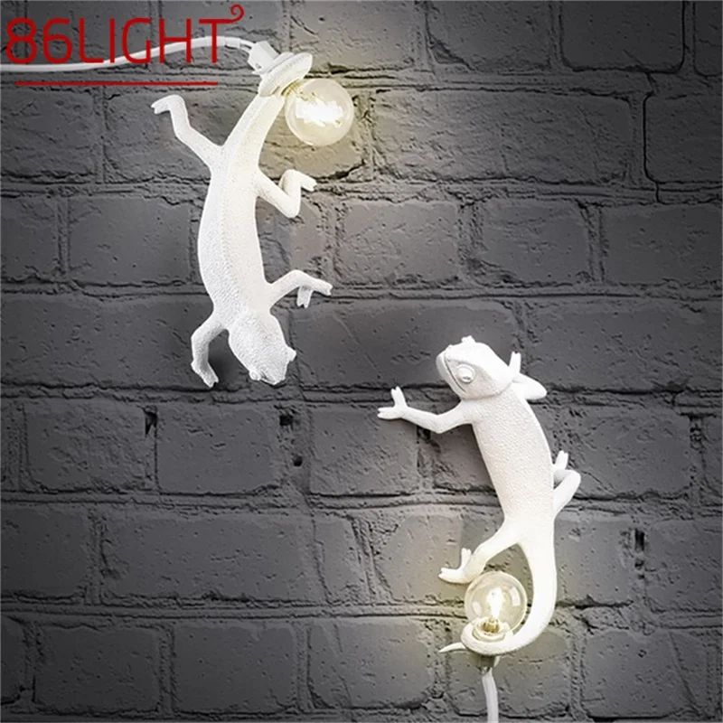 86LIGHT Table Lamps Modern Nordic Creative LED Resin Cartoon Chameleon Decoration Desk Light For Home