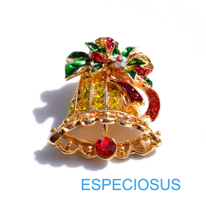 jingle bells Элегантная булавка Золотой Рождественский елочный женский подарок Рождественская одежда нагрудная булавка аксессуары ювелирные изделия окрашенные Брошь Стразы - Окраска металла: jingle bells