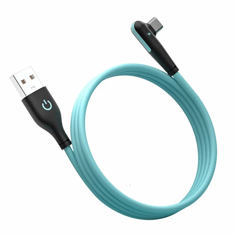 Кабель Usb C жидкий силикон быстрая зарядка кабель типа 90 градусов телефонный