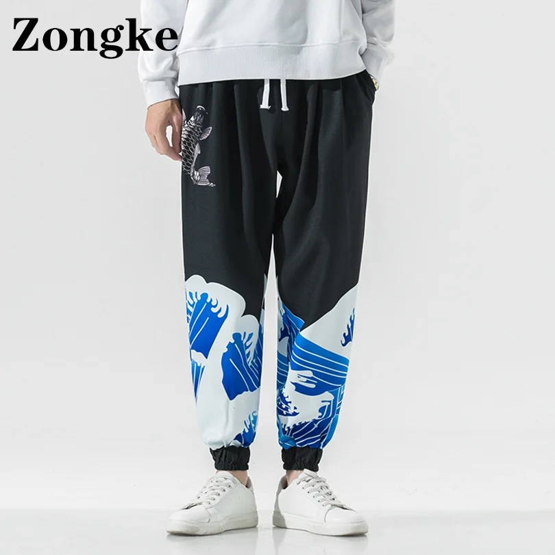 

Zongke брюки-султанки в японском стиле, Мужская одежда, уличная одежда, мужские брюки в стиле Харадзюку, модные брюки большого размера, модель ...