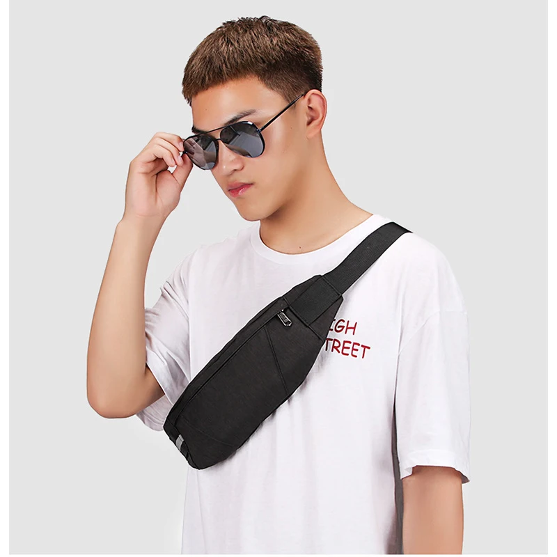 Новинка Мужская поясная сумка нагрудная спортивная с банановым карманом для