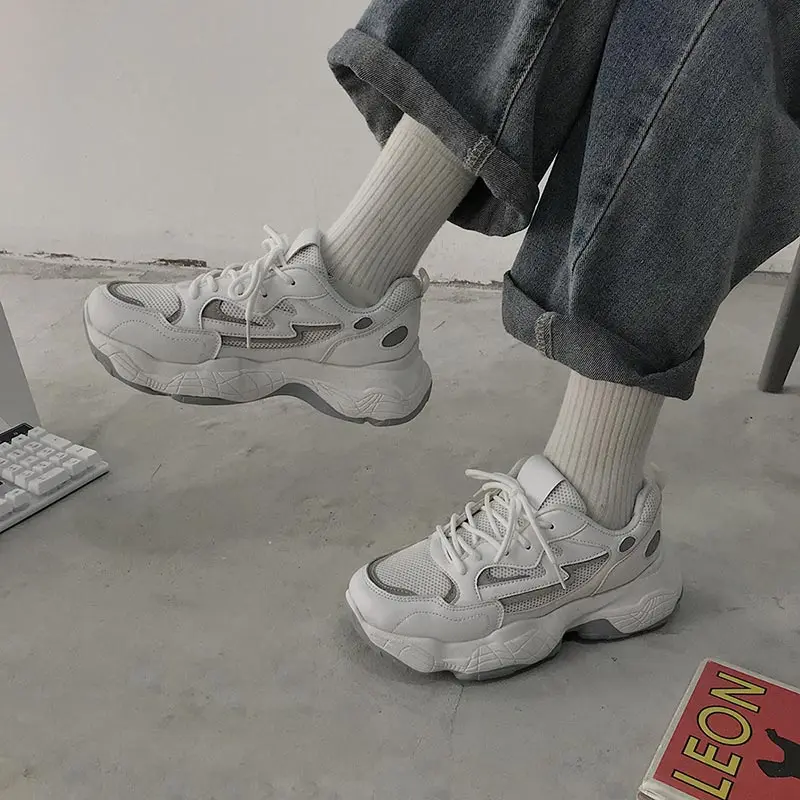 

Women Sneakers White Pink Designer Shoes Woman Autumn Spring Chunky Sneakers Fashion Light Dad Shoes Ladies Platform Footwear