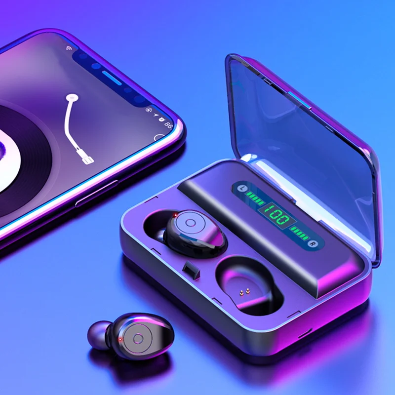 Наушники для ТВ Беспроводной, bluetooth-гарнитура с микрофоном стерео наушники мини в ухо двойной микрофон с зарядной коробкой