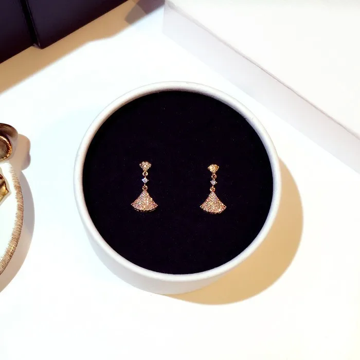 

Korean 14K Rose Gold Earrings Peridot Gemstone Brincos Exquisite Natural Diamond Temperament Jewelry Drop Earring for Women