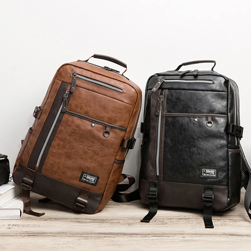 Рюкзак мужской школьный для ноутбука из искусственной кожи |